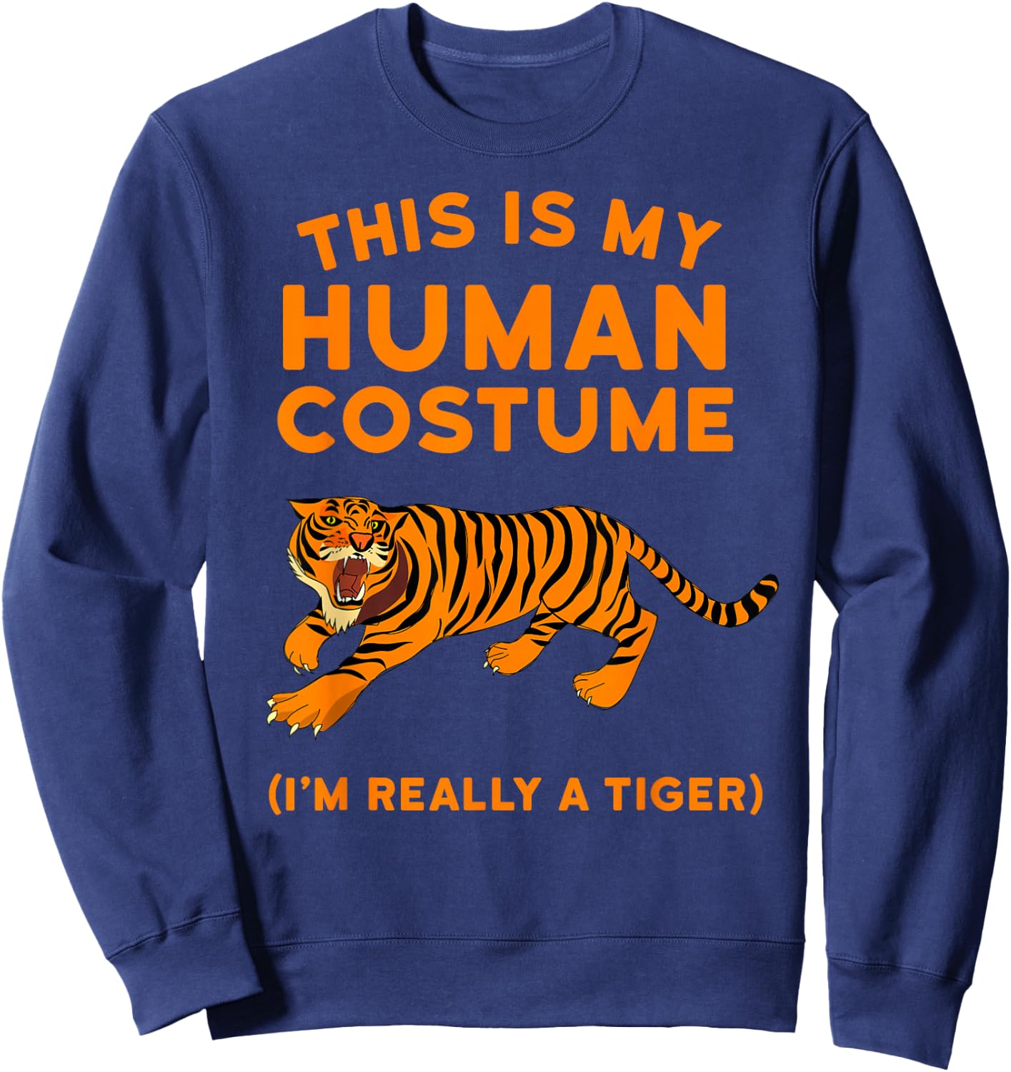 Tiger Shirt Kids Men Women - Human Costume Tiger Sweatshirt - Sweatshirt | Navy