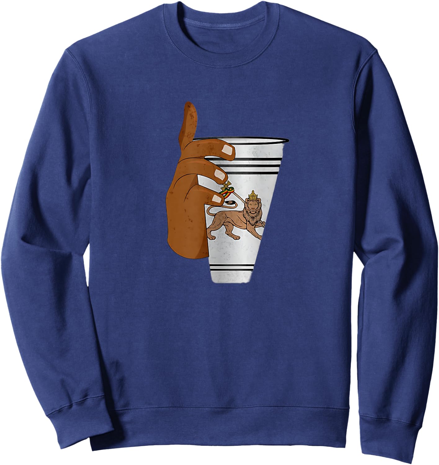 Ethiopian Menelik cup Tela Gesho Sweatshirt - Sweatshirt | Navy