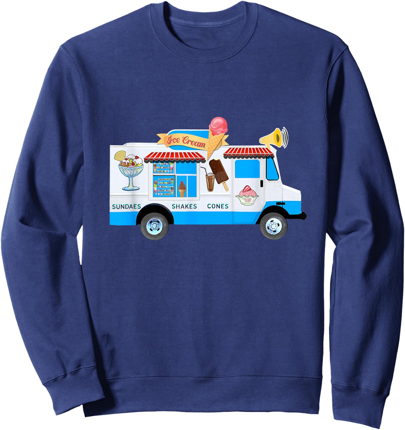 Ice Cream Truck Nostalgic Sweatshirt - Sweatshirt | Navy