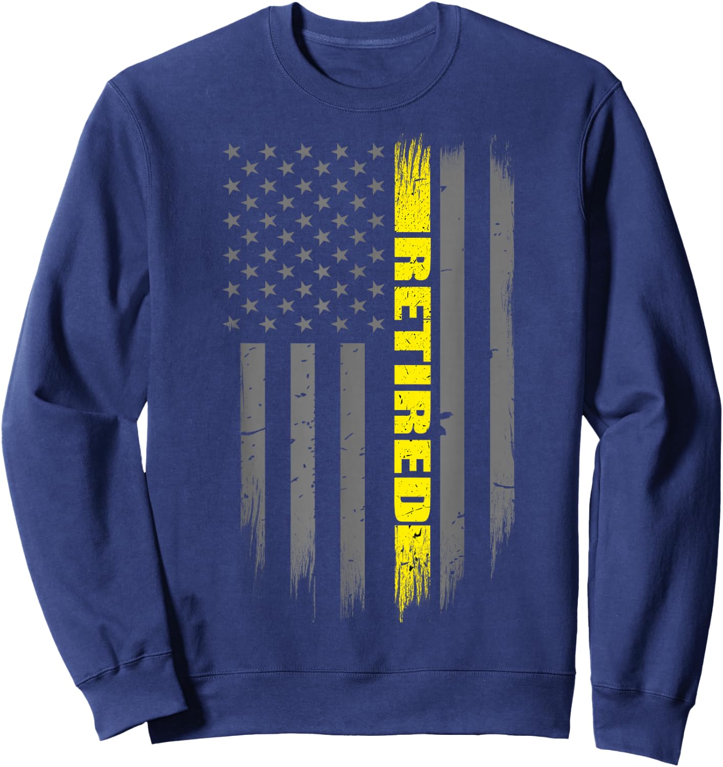 Retired 911 Dispatcher Gift - Thin Gold Line Flag Sweatshirt - Sweatshirt | Navy