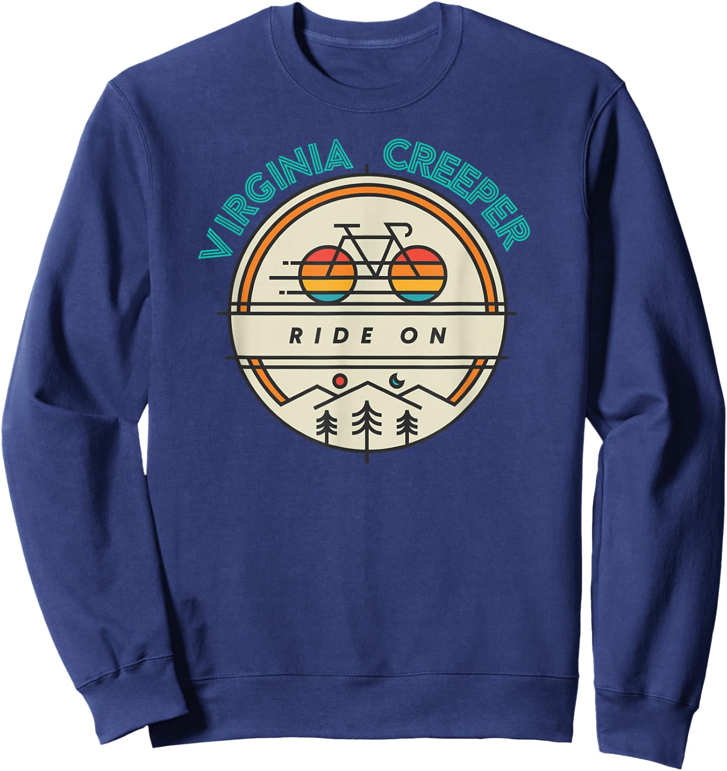 Virginia Creeper Trail Retro Mountain Bike and Hike T Shirt Sweatshirt - Sweatshirt | Navy