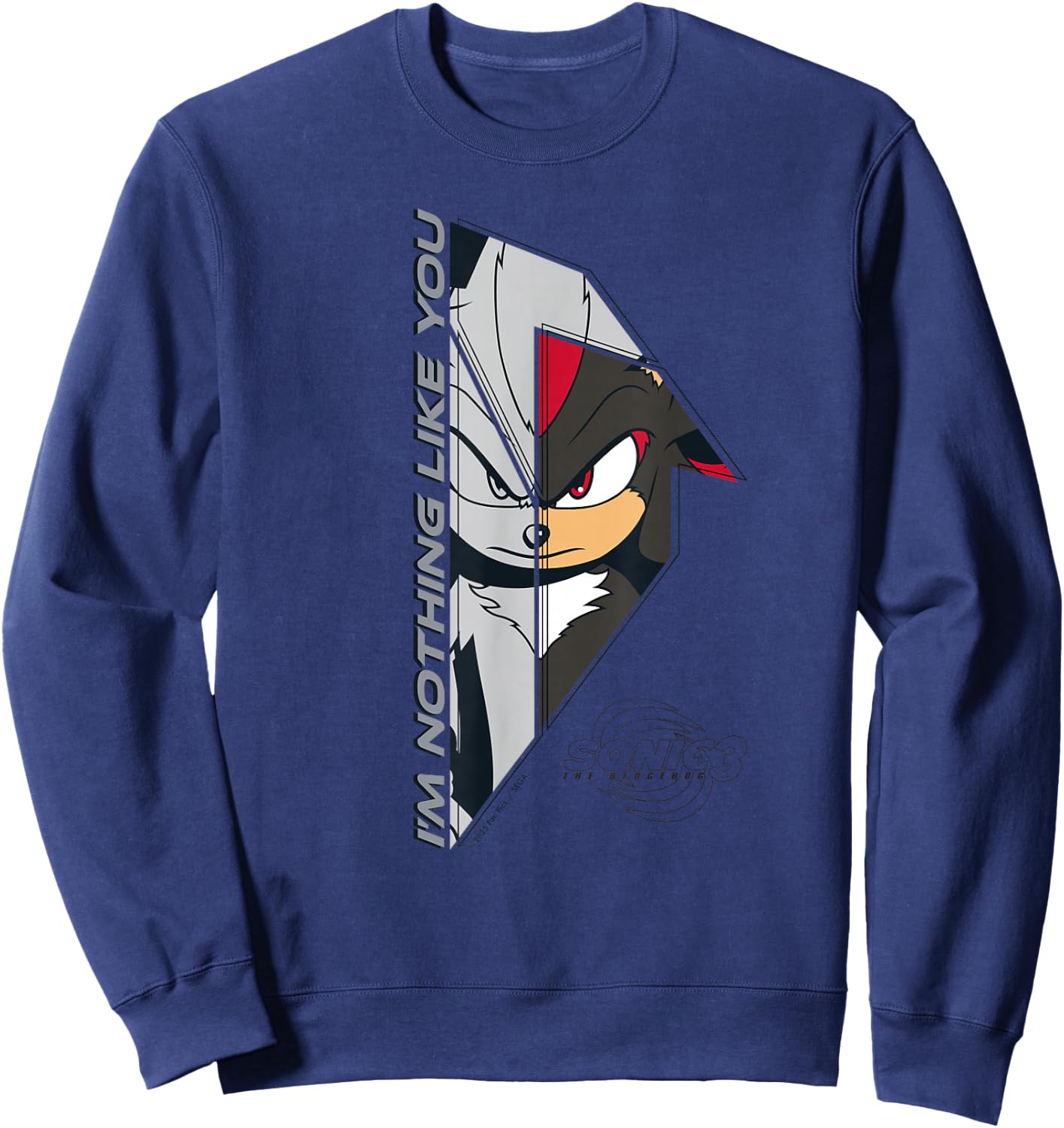 Sonic The Hedgehog 3 - Shadow I'm Nothing Like You Sweatshirt - Sweatshirt | Navy