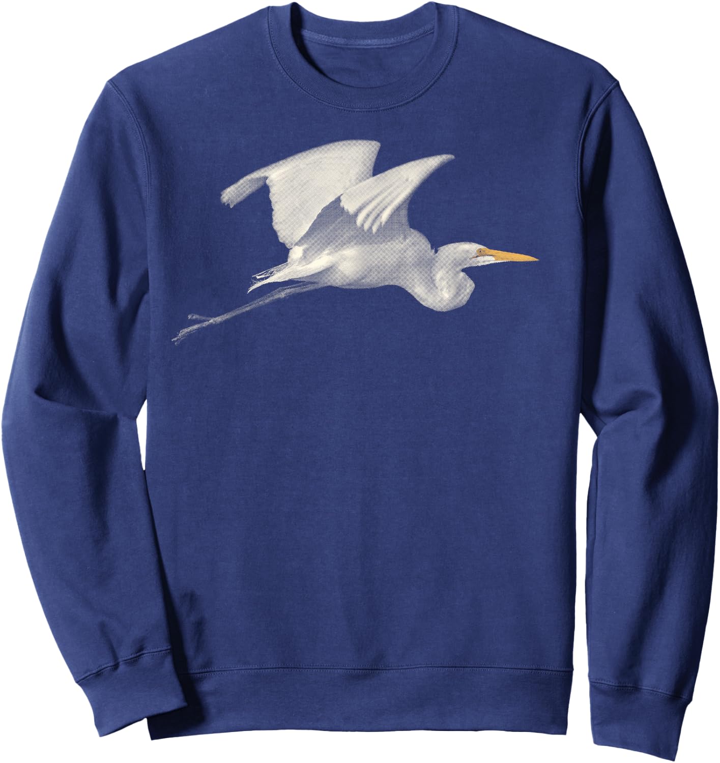 Great Egret in Flight for Bird Lovers Sweatshirt - Sweatshirt | Navy