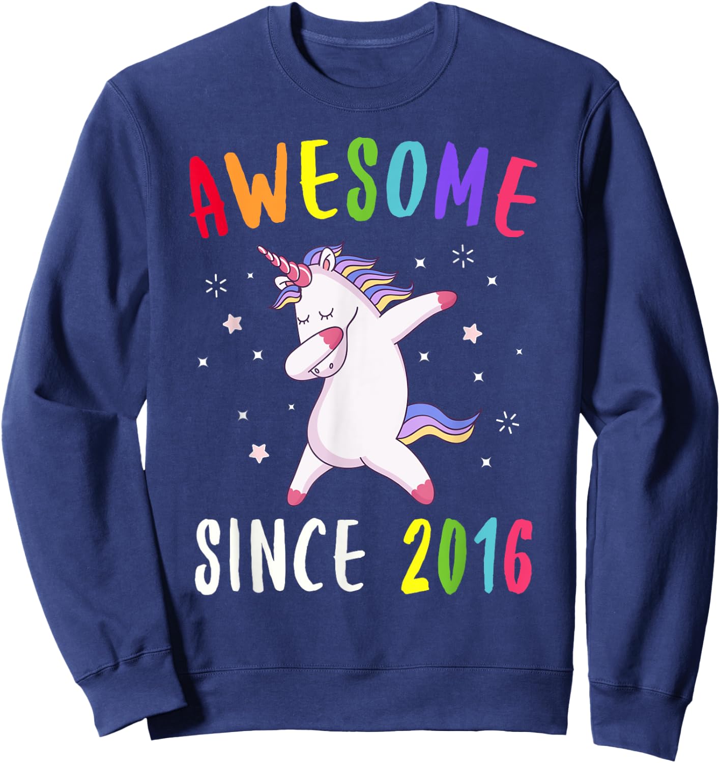 Awesome Since 2016 Dabbing Unicorn Sweatshirt - Sweatshirt | Navy