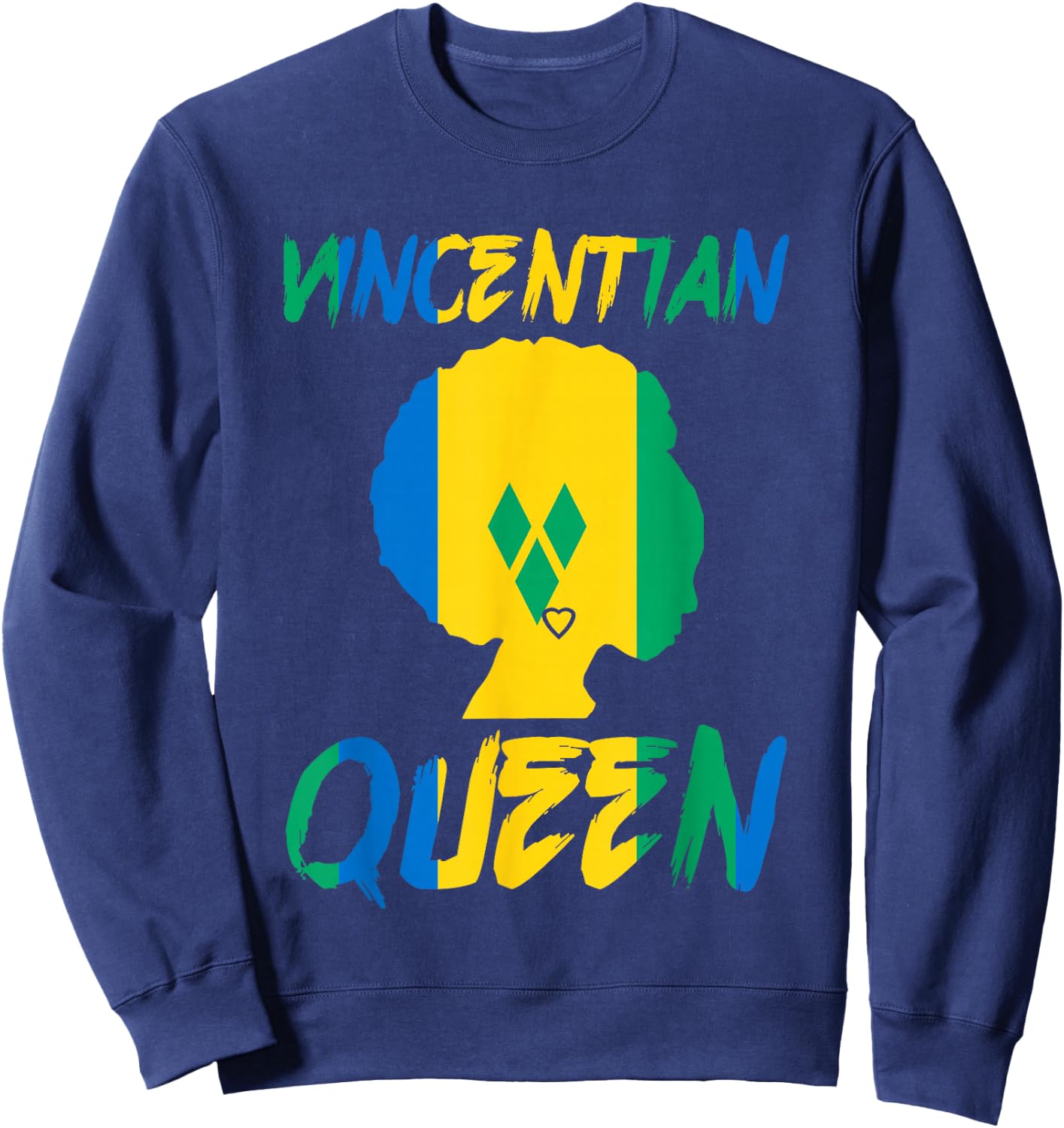 Vincentian Queen St Vincent Grenadines Flag Afro Pride Home Sweatshirt - Sweatshirt | Navy