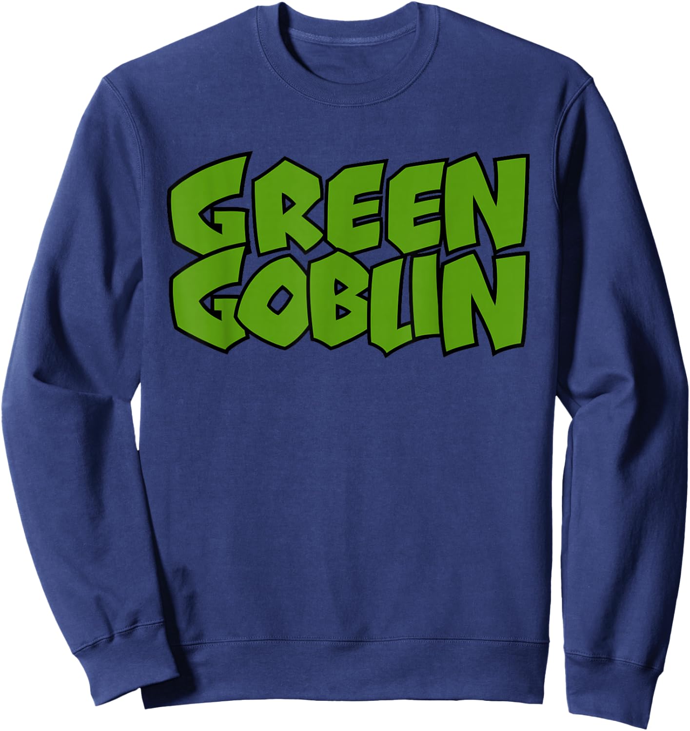 Marvel Green Goblin Classic Retro Title Logo Graphic Sweatshirt - Sweatshirt | Navy