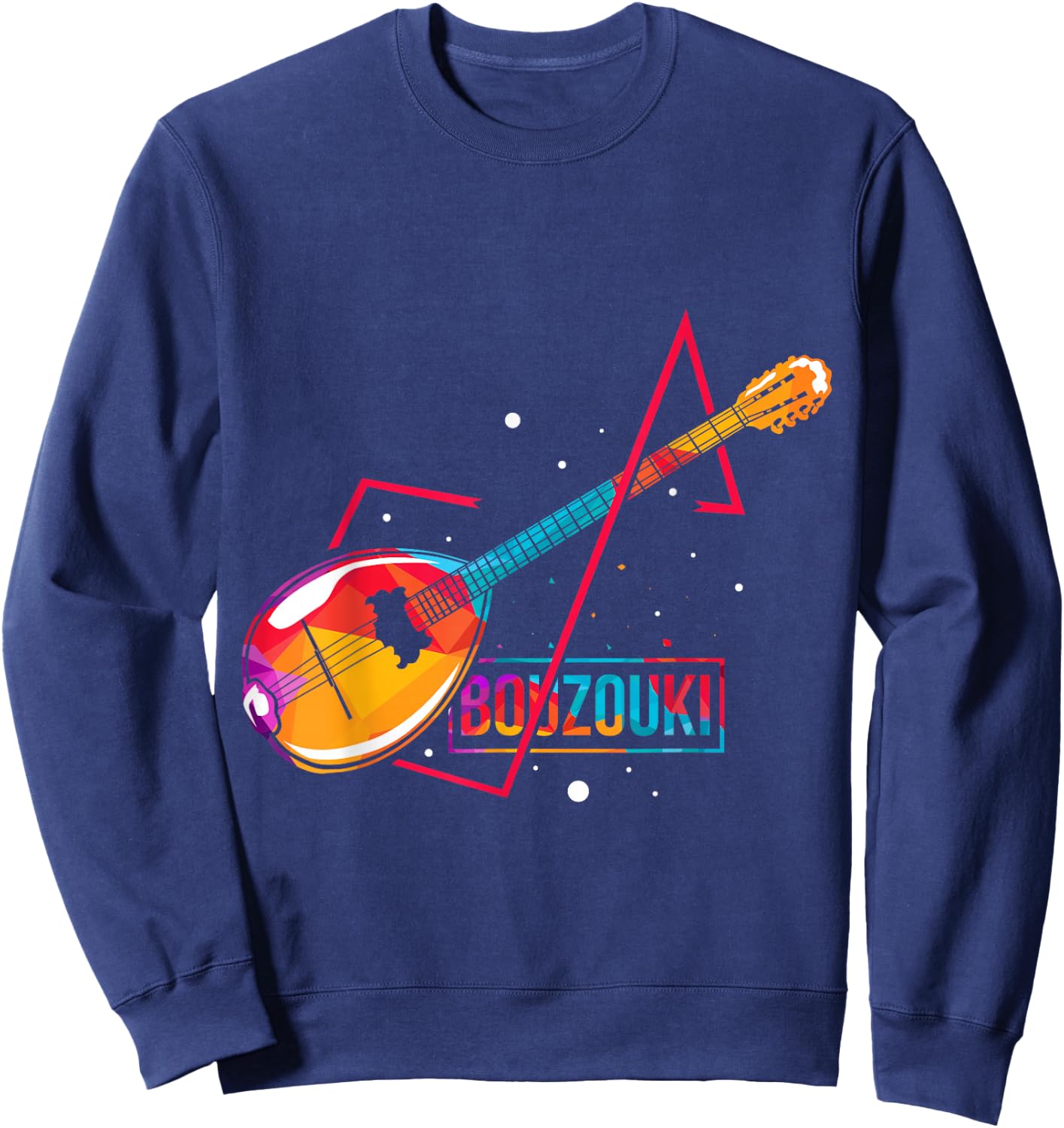 Cool Greek Irish Bouzouki Guitar Instrument Sweatshirt - Sweatshirt | Navy