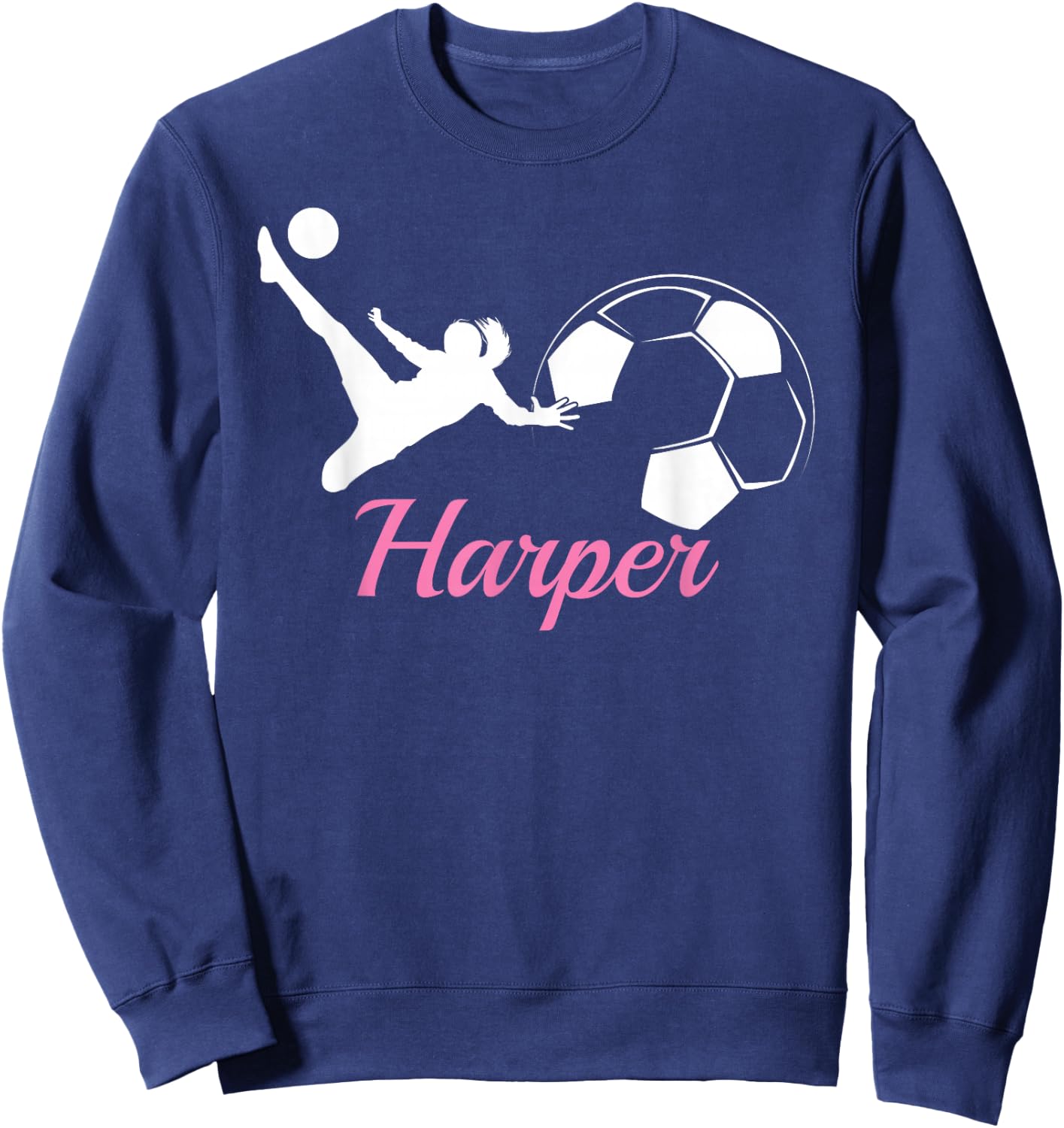 Harper Name Gift Personalized Soccer Sweatshirt - Sweatshirt | Navy