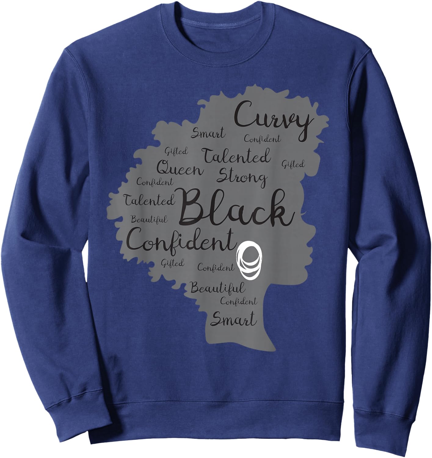 Strong Black Woman Afrocentric African American Sweatshirt - Sweatshirt | Navy
