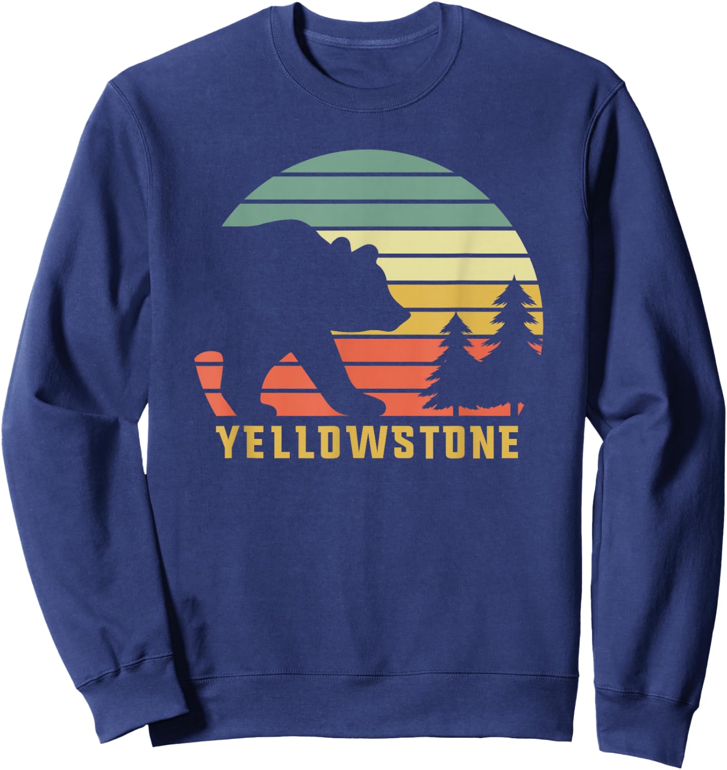 Vintage Yellowstone National Park Retro Bear Souvenir Gift Sweatshirt - Sweatshirt | Navy