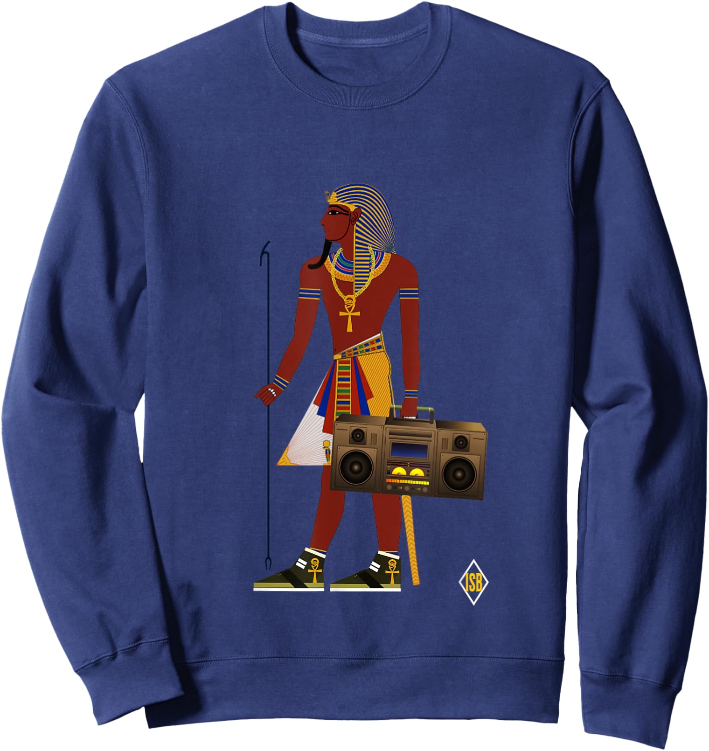 Boombox Retro EGYPT 80's Music Sweatshirt - Sweatshirt | Navy