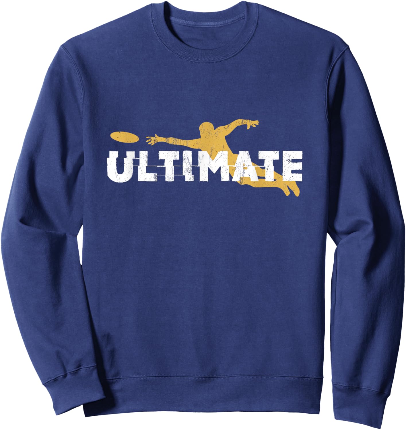 Ultimate Frisbee Silhouettes Distressed Sweatshirt - Sweatshirt | Navy