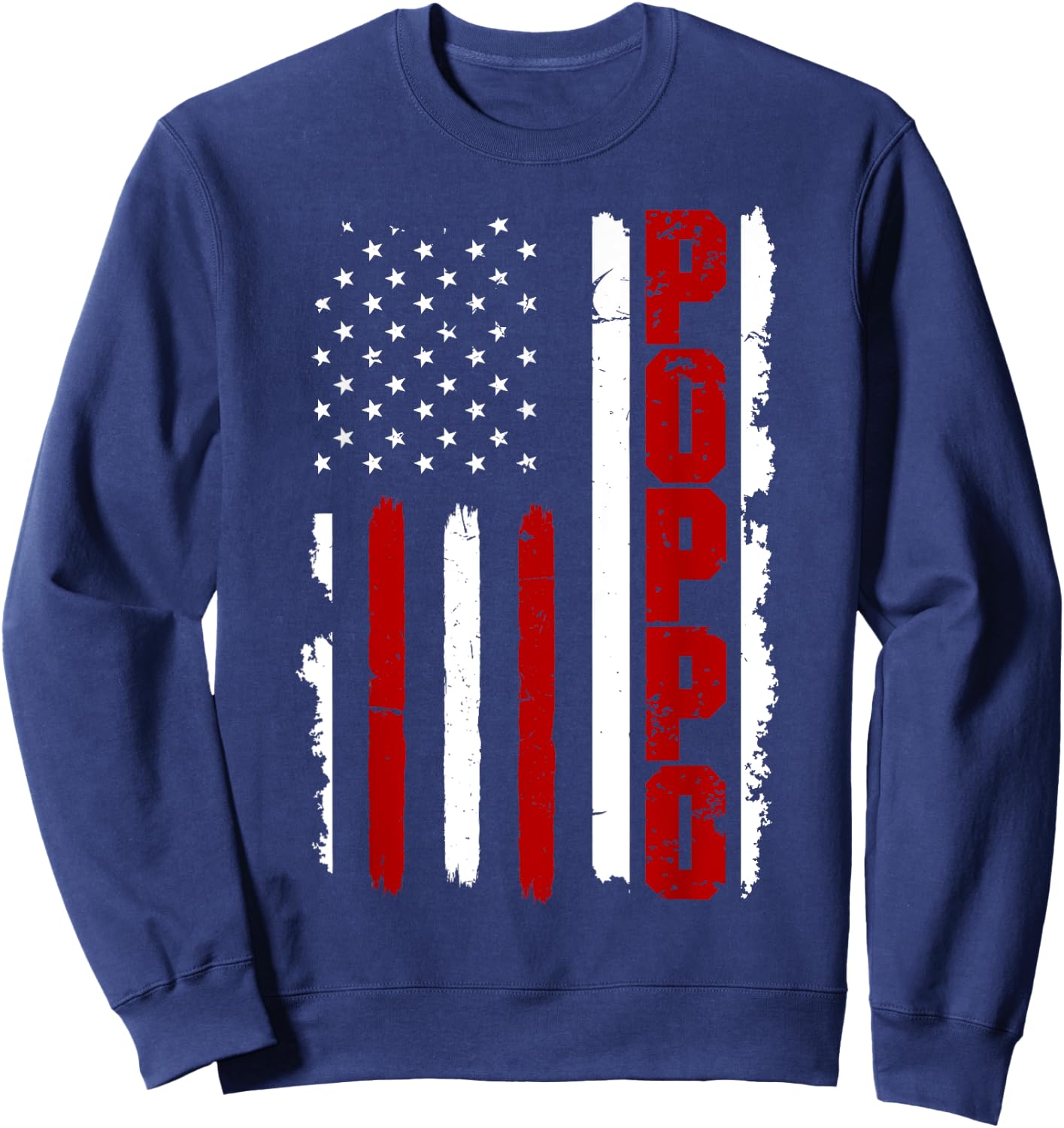 Cool American Flag, Father's day Shirt for Poppo Men Sweatshirt - Sweatshirt | Navy