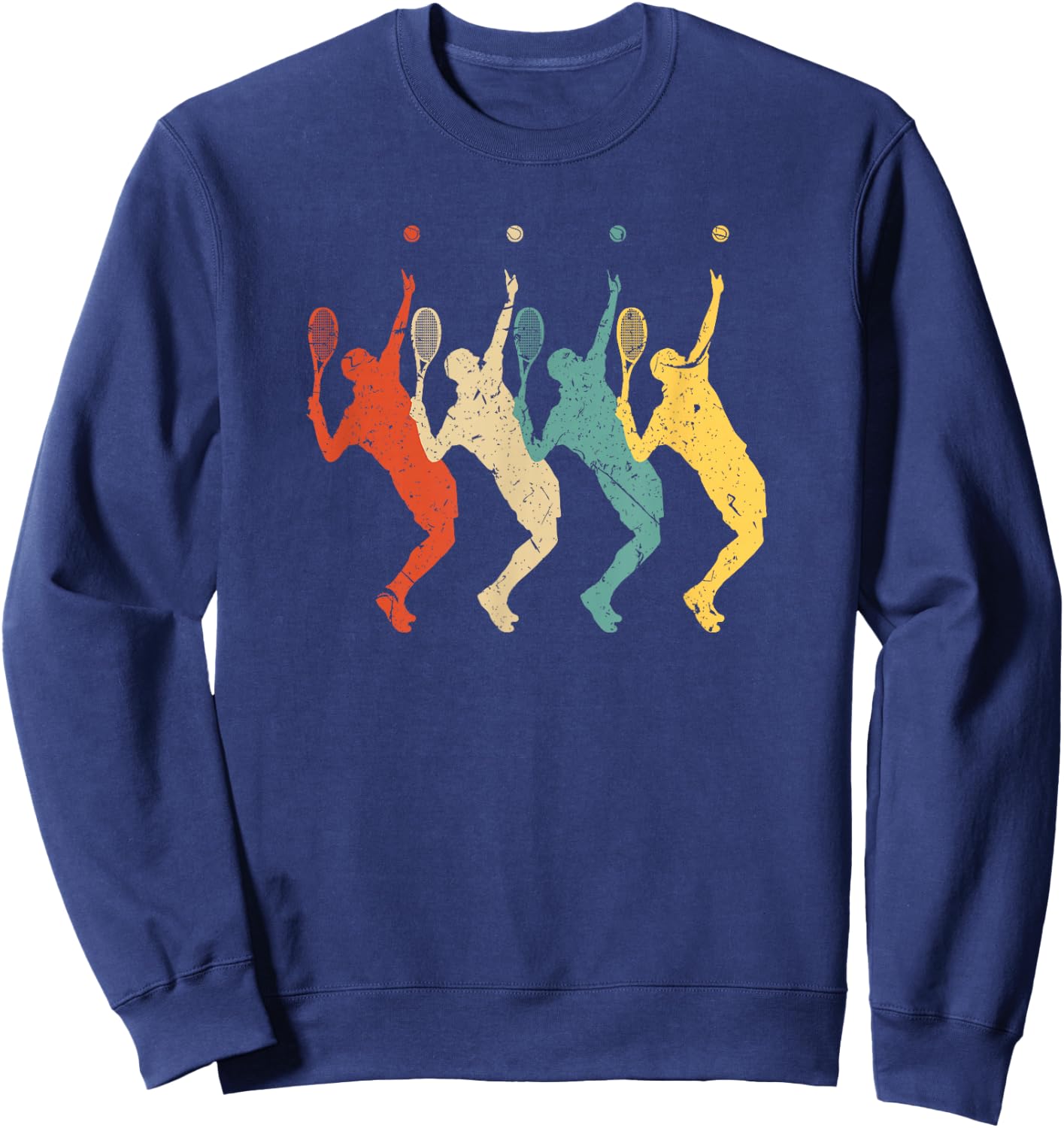 Tennis Vintage Retro 70s 80s Tennis Player Sweatshirt - Sweatshirt | Navy