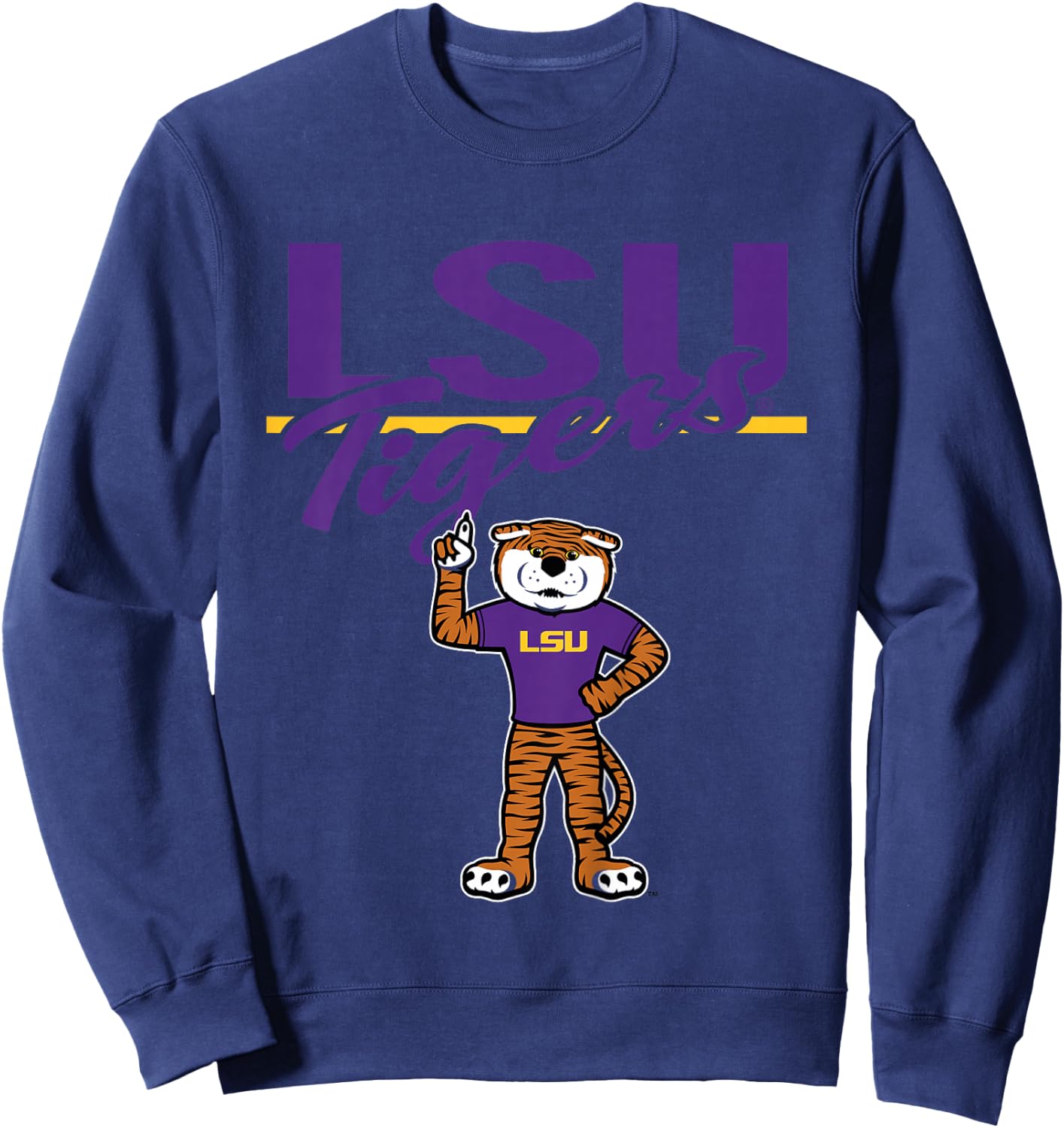 Kids LSU Tigers Kid's Mascot Gray Officially Licensed Sweatshirt - Sweatshirt | Navy