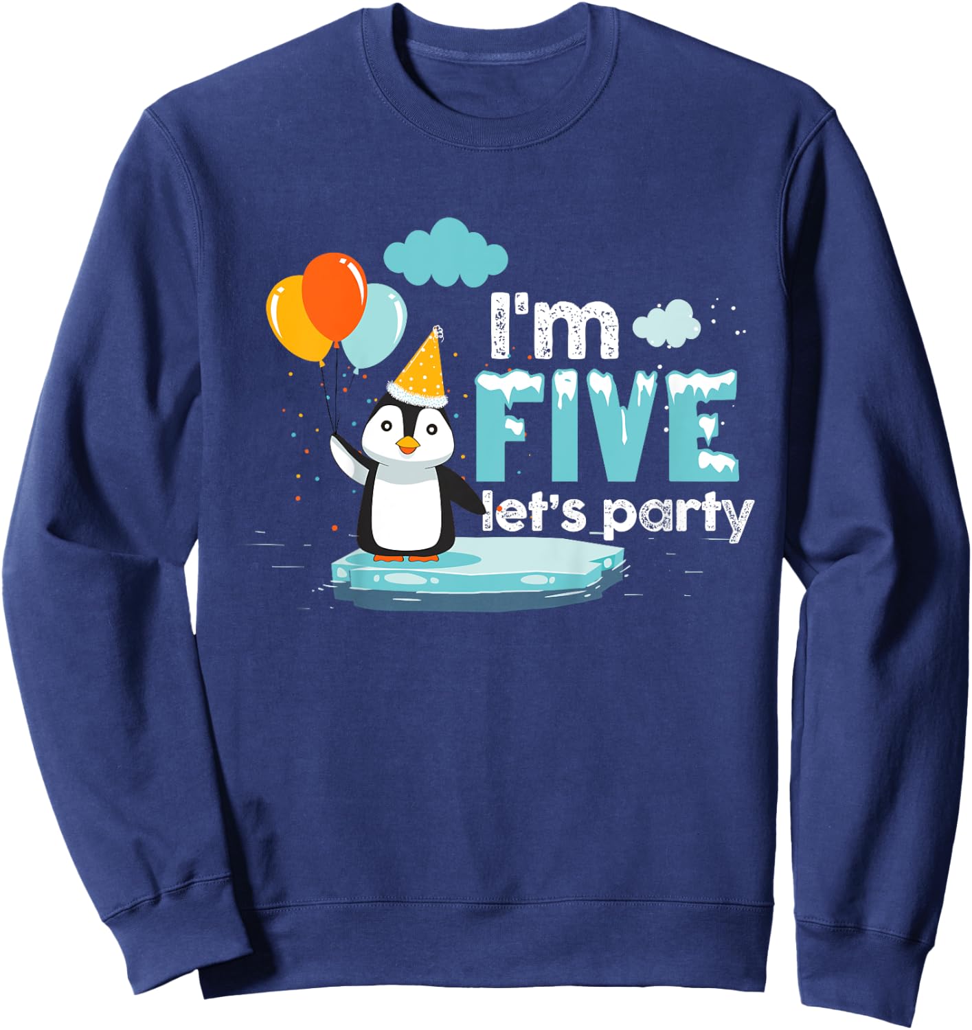 I'm 5 Birthday Outfit Penguin Kids Clothing Sweatshirt - Sweatshirt | Navy