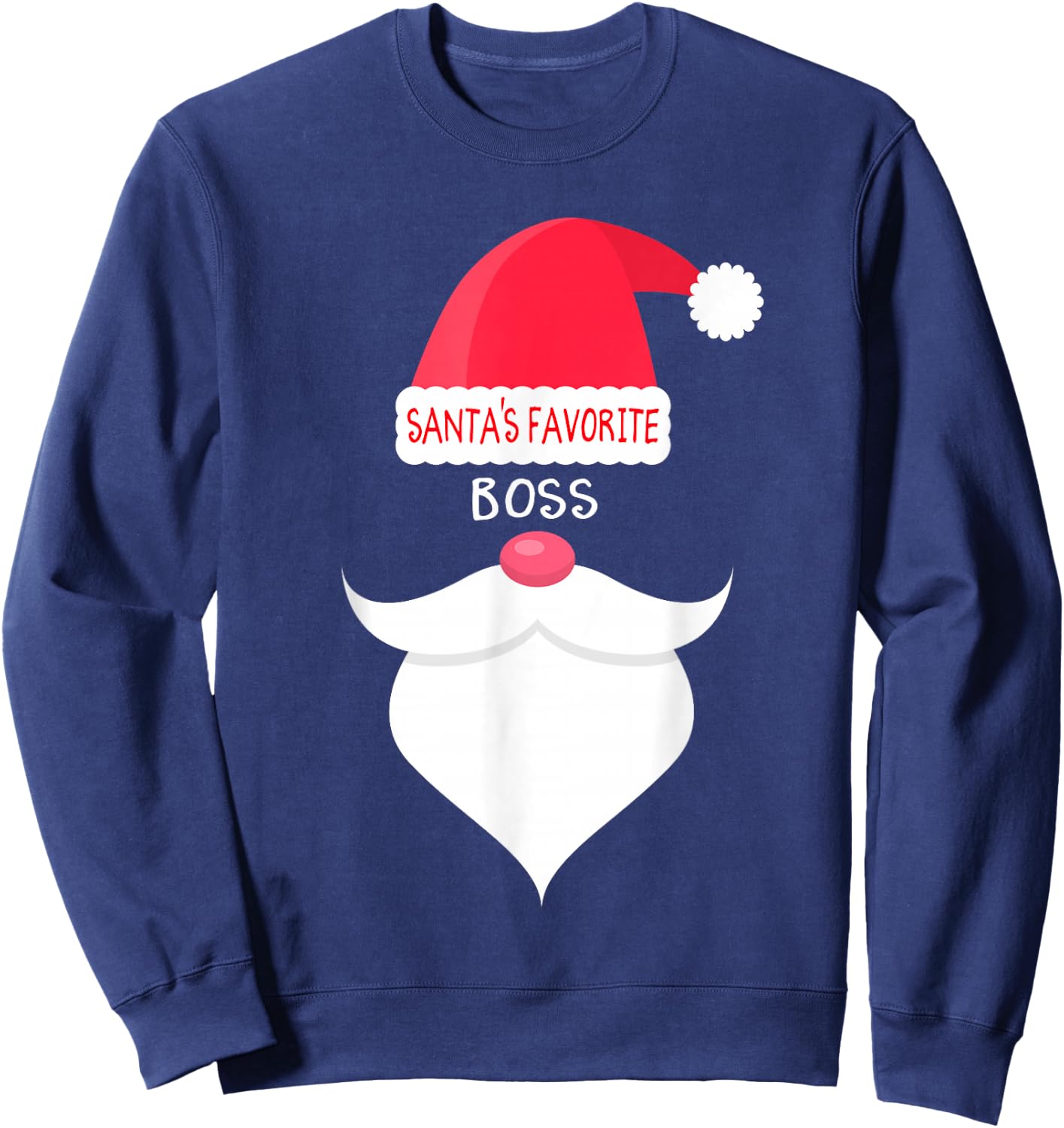 Funny Christmas Gift Boss, Santa's Favorite Sweatshirt - Sweatshirt | Navy