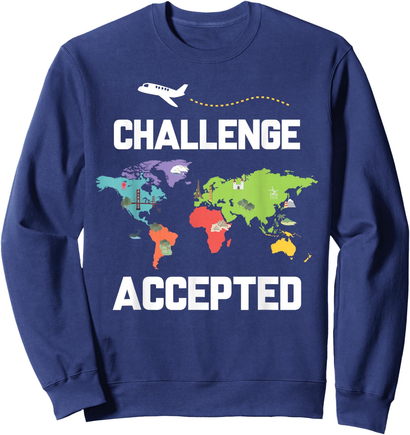 World Map Challenge Travellers Sweatshirt - Sweatshirt | Navy