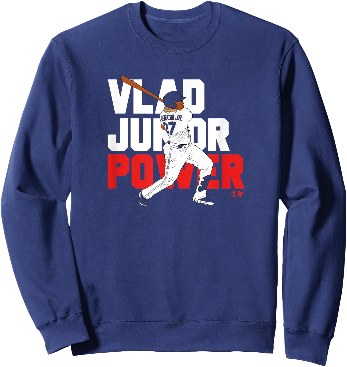 Officially Licensed Vladimir Guerrero Jr. - Vlad Junior Sweatshirt - Sweatshirt | Navy