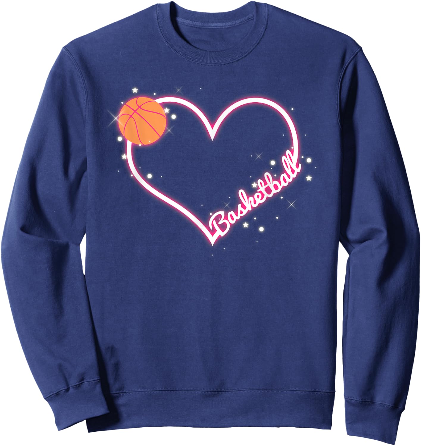 I Love Basketball, Girl Basketball Player Heart Sweatshirt - Sweatshirt | Navy
