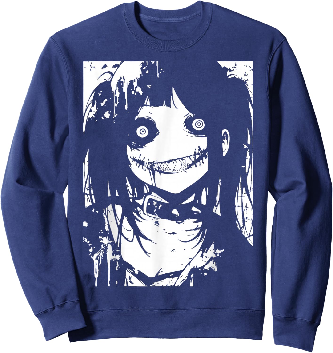 Horror Anime Manga | Japan Japanese Creepy Kawaii Goth Sweatshirt - Sweatshirt | Navy