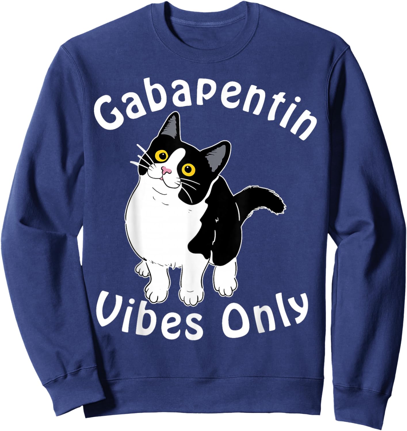 Gabapentin Vibes Only Veterinary Medicine Vet Tech Cute Cat Sweatshirt - Sweatshirt | Navy