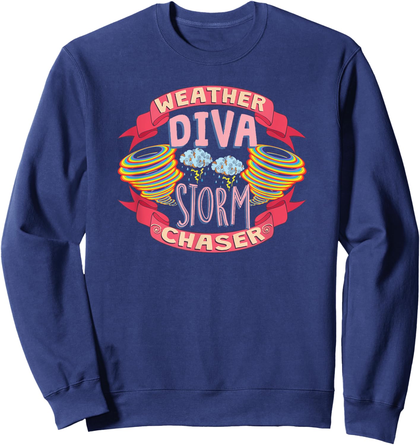 Weather Diva Storm Chaser Graphic Storm Adventure Sweatshirt - Sweatshirt | Navy