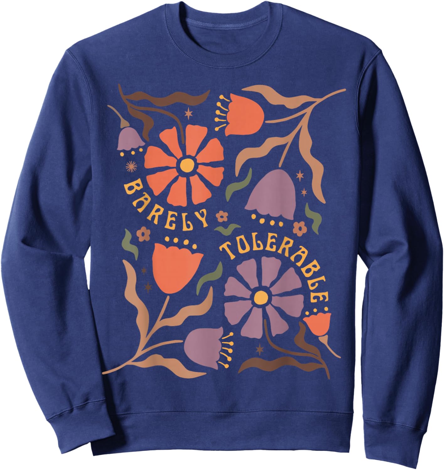 Floral Pride & Prejudice Barely Tolerable Book Lover Bookish Sweatshirt - Sweatshirt | Navy