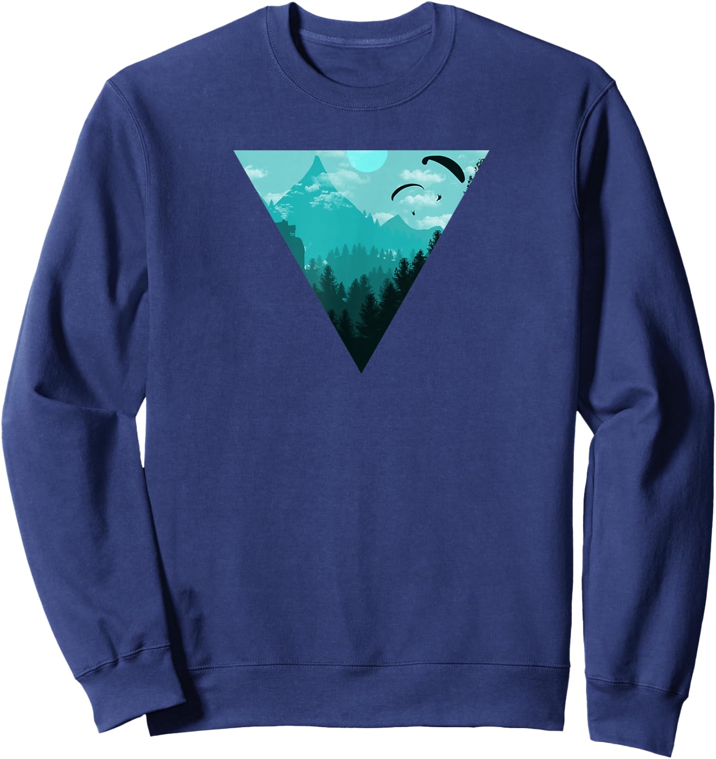 Paragliding Extreme Sport Geometry Gift I Nature Sweatshirt - Sweatshirt | Navy