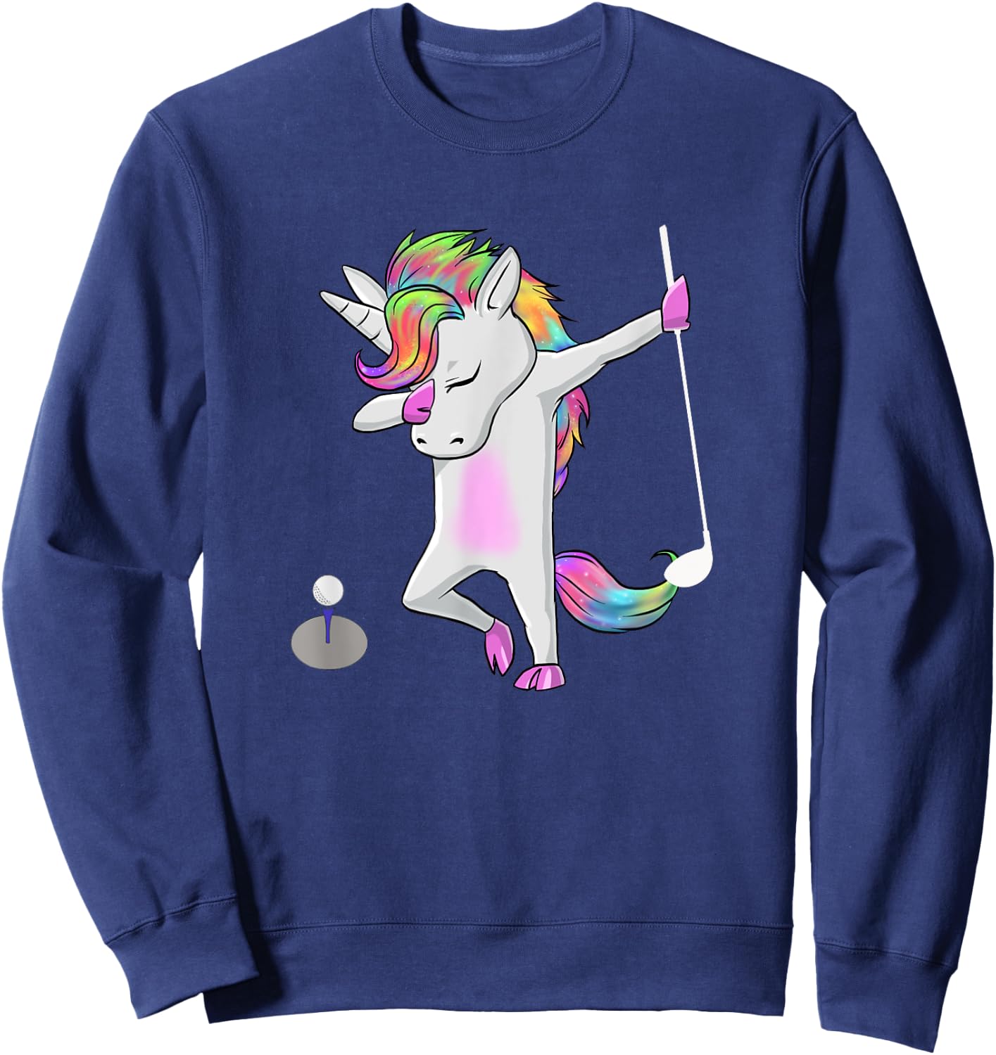 Golf Dabbing Unicorn Funny Dab Dance Funny Gift Sweatshirt - Sweatshirt | Navy