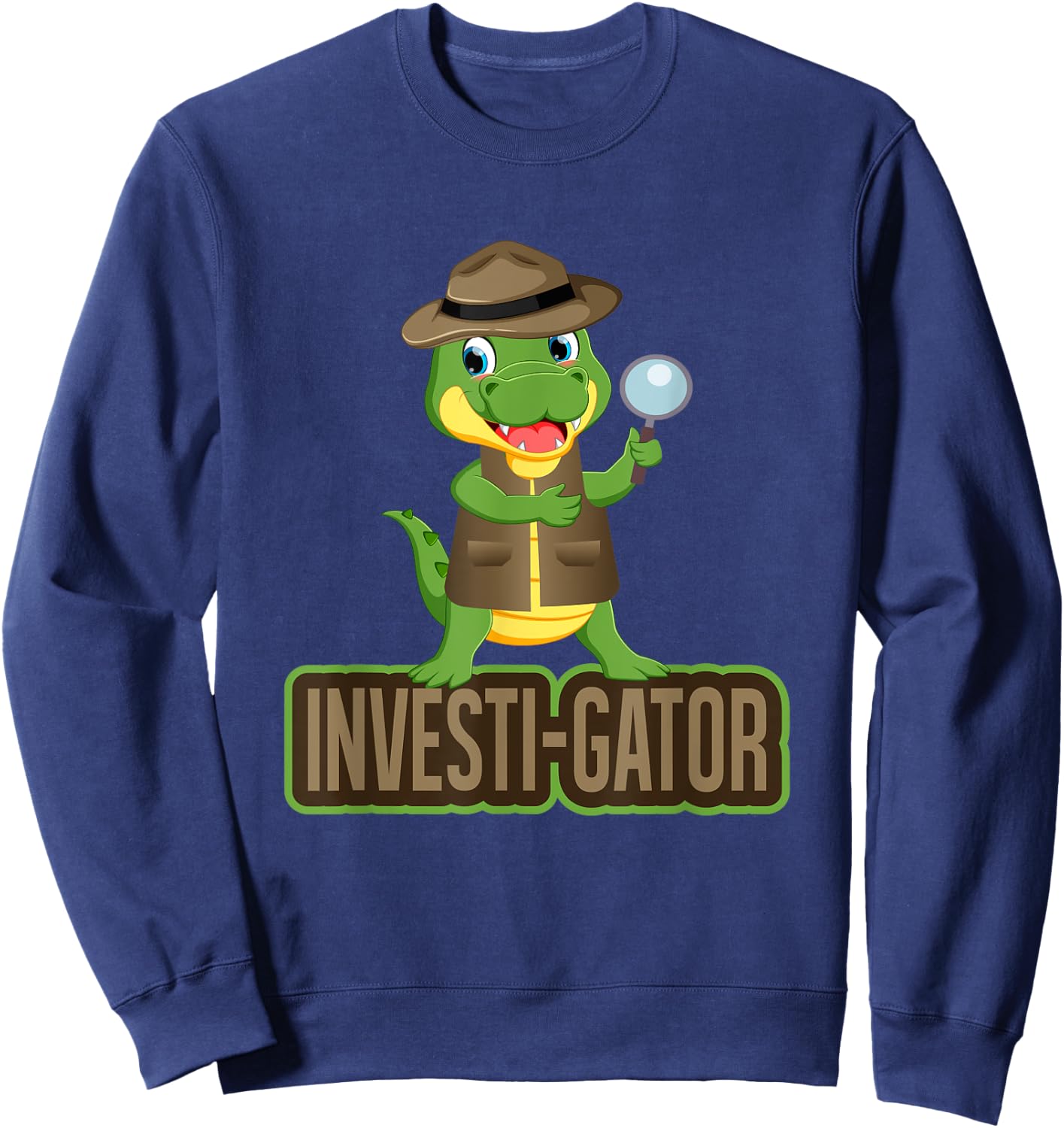 Funny Investi-Gator Pun Alligator Detective Sweatshirt - Sweatshirt | Navy