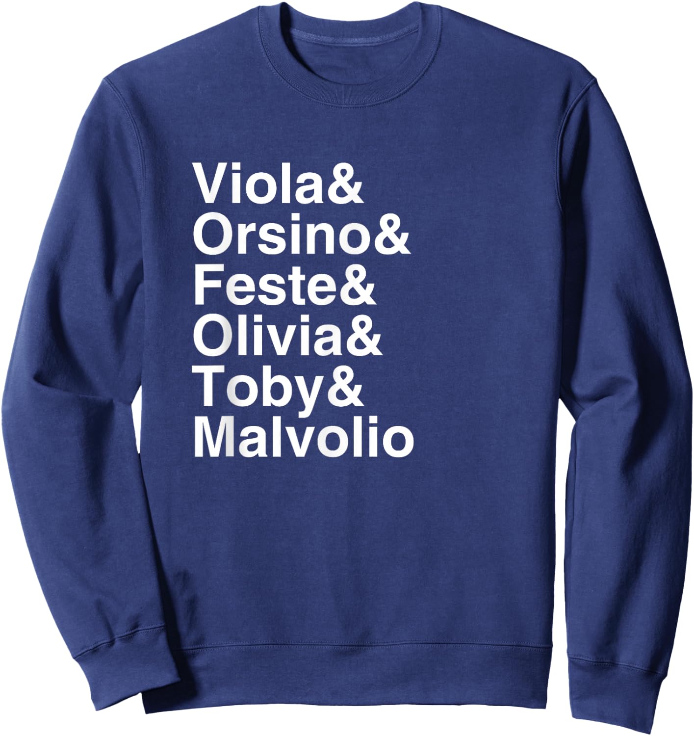 Shakespeare Twelfth Night Character List Sweatshirt - Sweatshirt | Navy