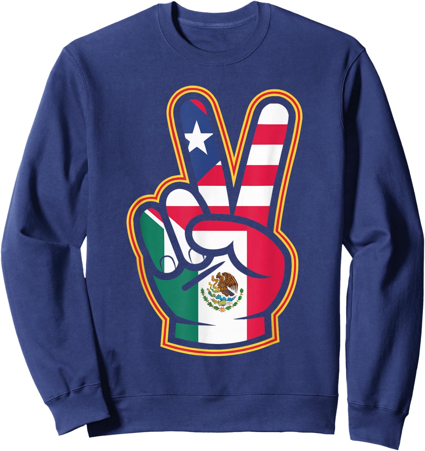 Half Mexican Half Puerto Rican Puerto Rico Flag Mexico Sweatshirt - Sweatshirt | Navy