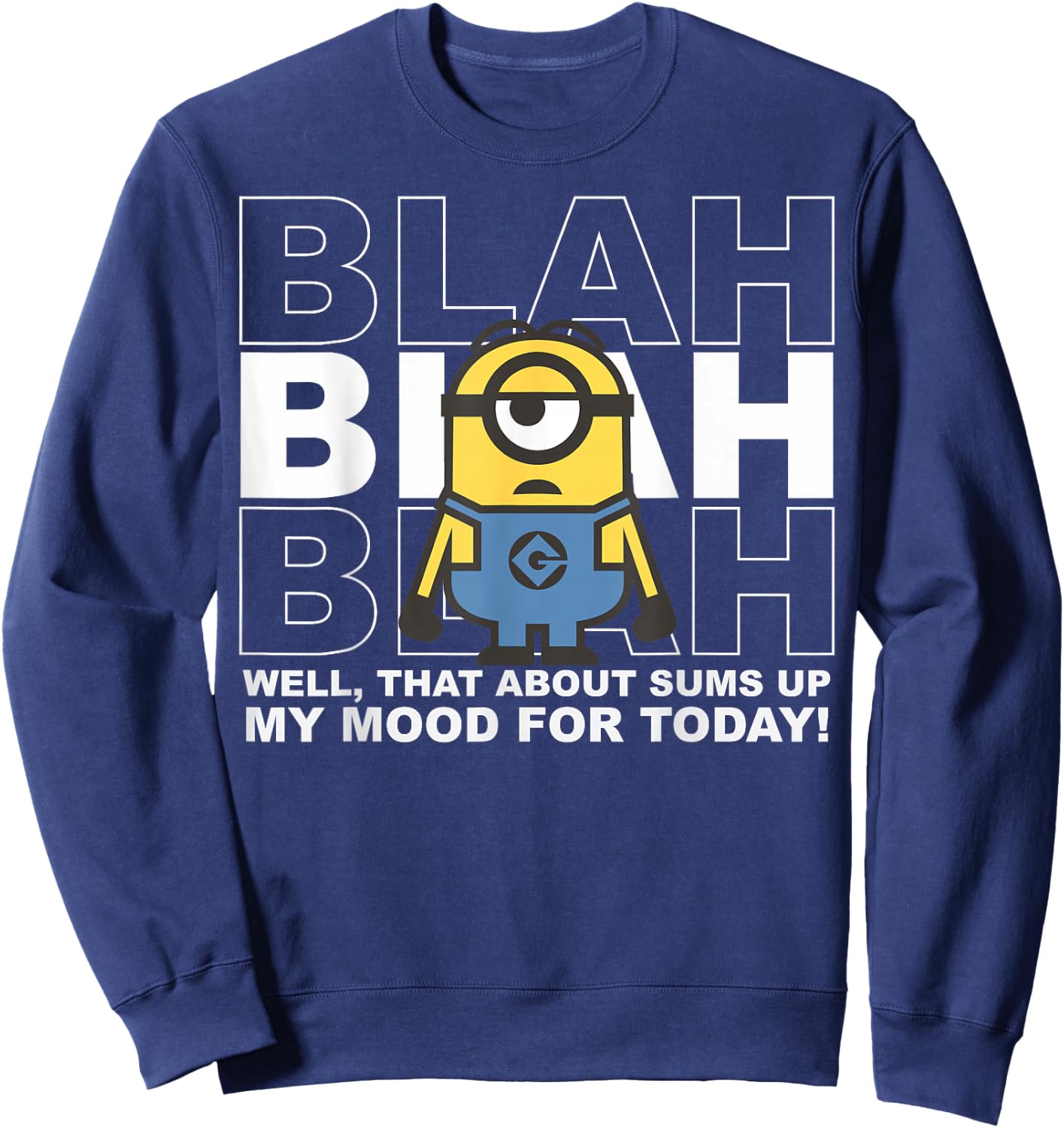 Despicable Me Minions Stuart Is Blah Today Graphic Sweatshirt - Sweatshirt | Navy