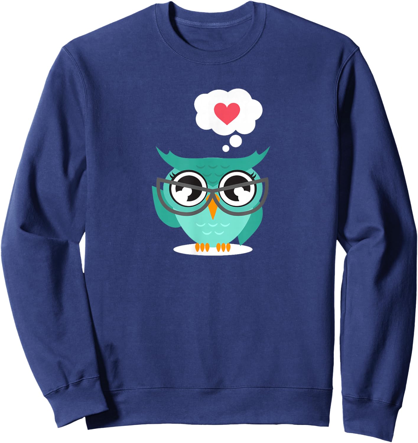 Owl Heart - Owl Gift Owl Lover Owl Teacher Owl Themed Gift Sweatshirt - Sweatshirt | Navy