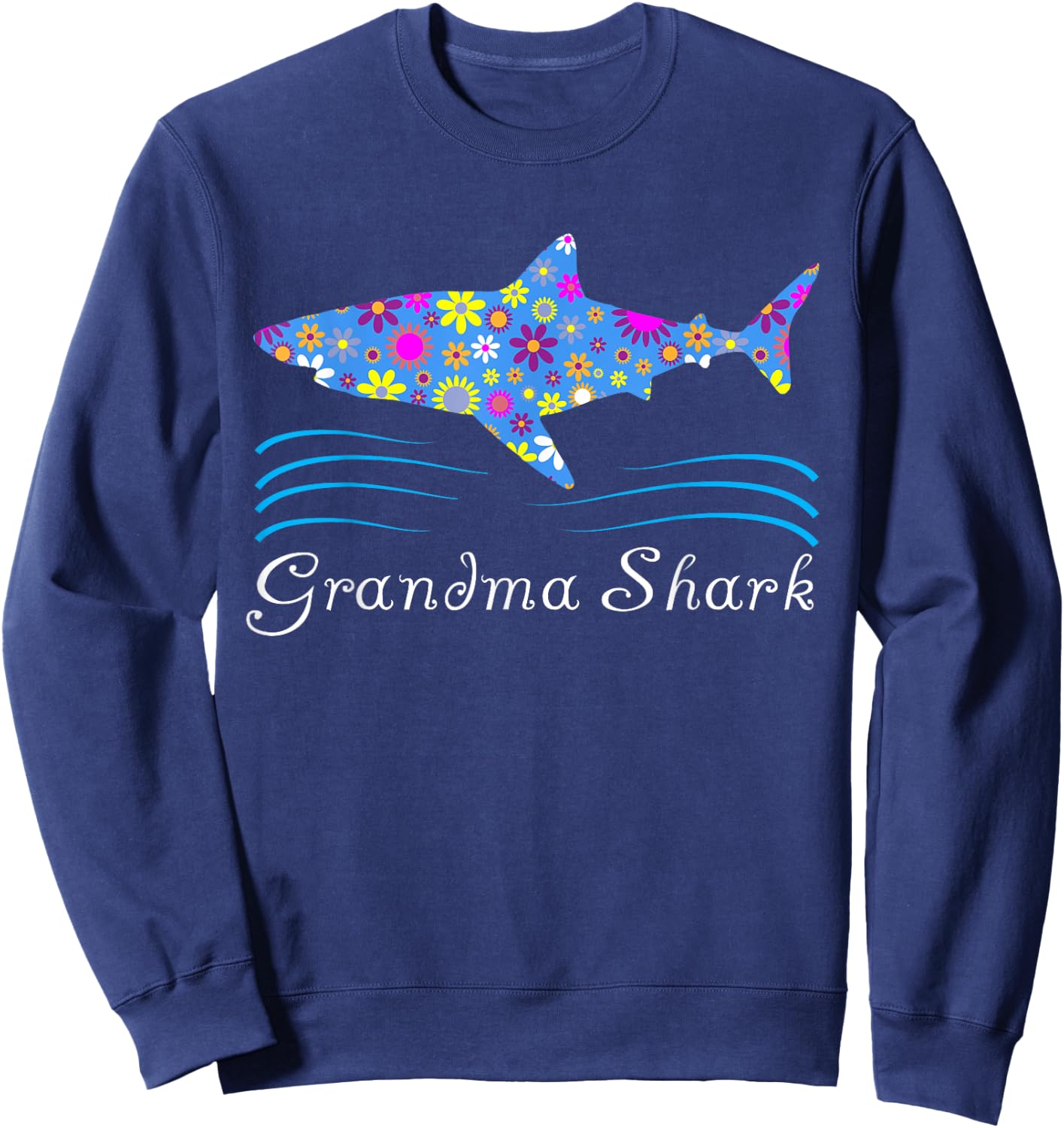 Grandma Shark Shirt - Cute Mother's Day Gift Grandmother Sweatshirt - Sweatshirt | Navy