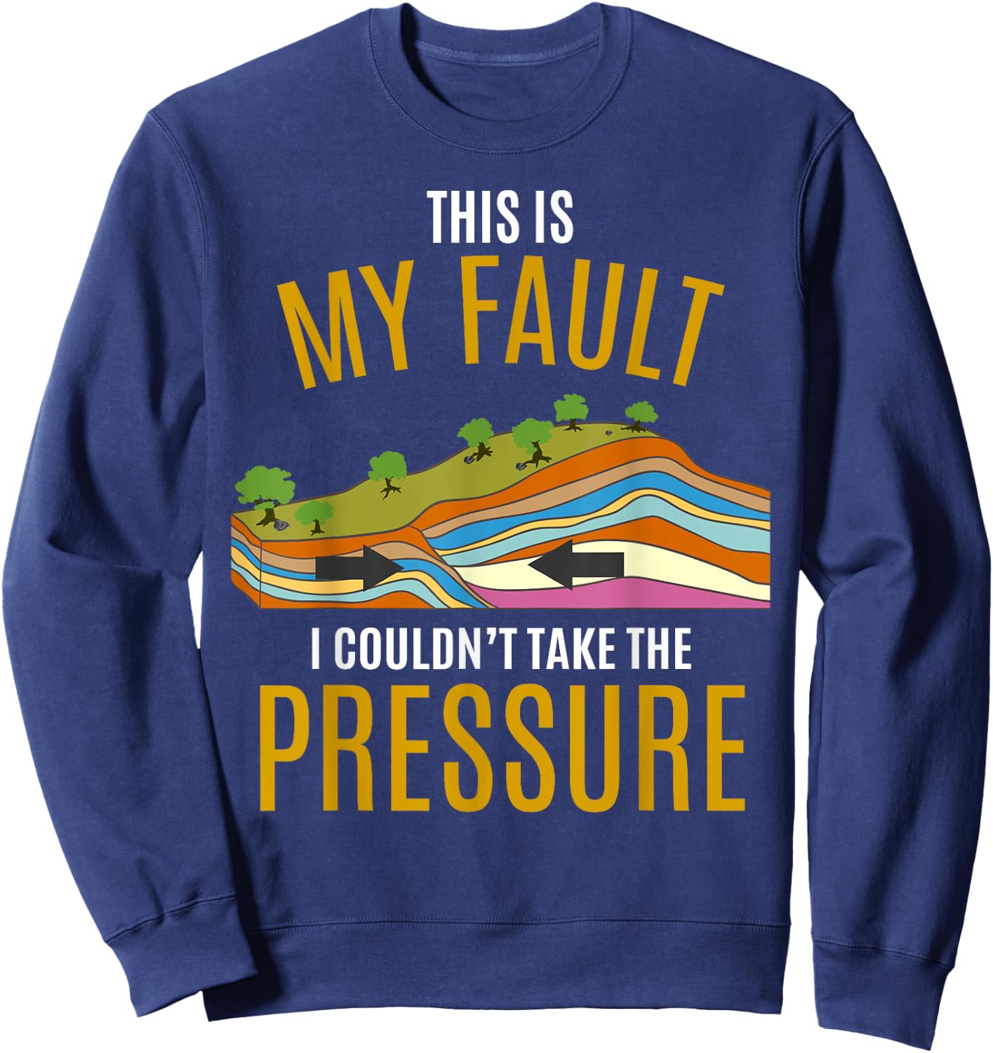 Tectonic Plates Model Earthquake Sorry Shirt Sweatshirt - Sweatshirt | Navy