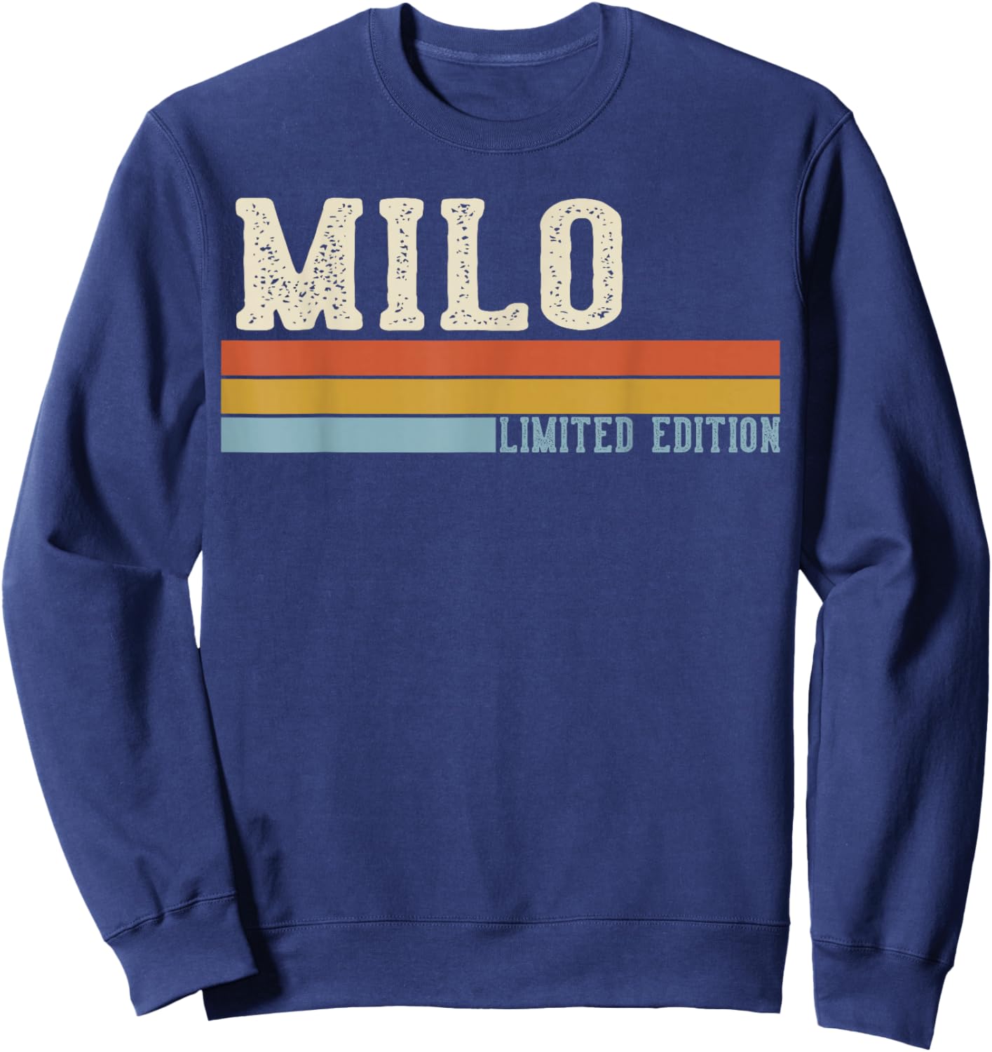 Milo Retro Vintage Men Kids Boys First Name Sweatshirt - Sweatshirt | Navy