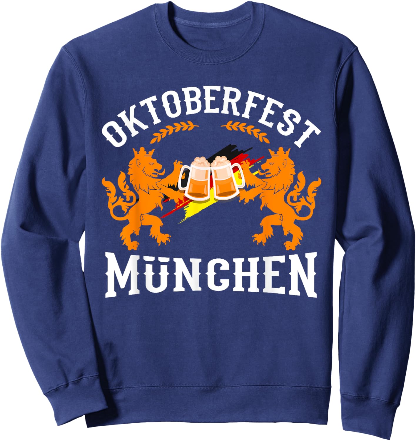 Oktoberfest München Germany German Flag Beer Drinking Gift Sweatshirt - Sweatshirt | Navy