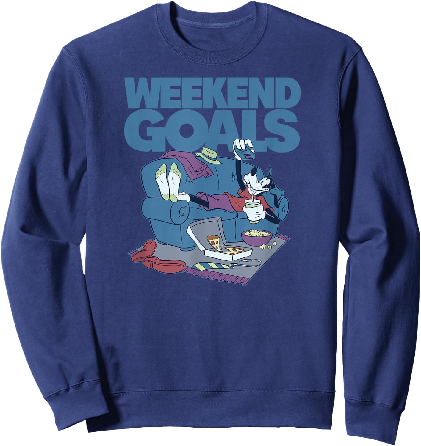 Disney - Weekend Goals Goofy Sweatshirt - Sweatshirt | Navy