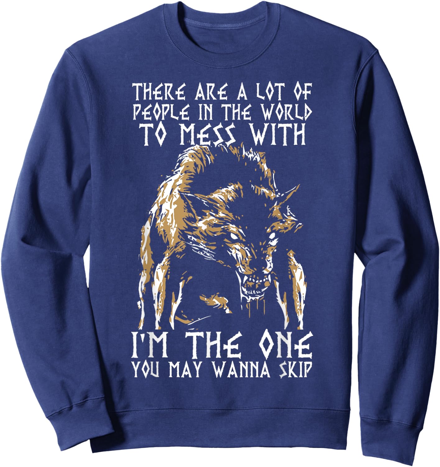 The One You Wanna Skip Wolf Shirt Sweatshirt - Sweatshirt | Navy