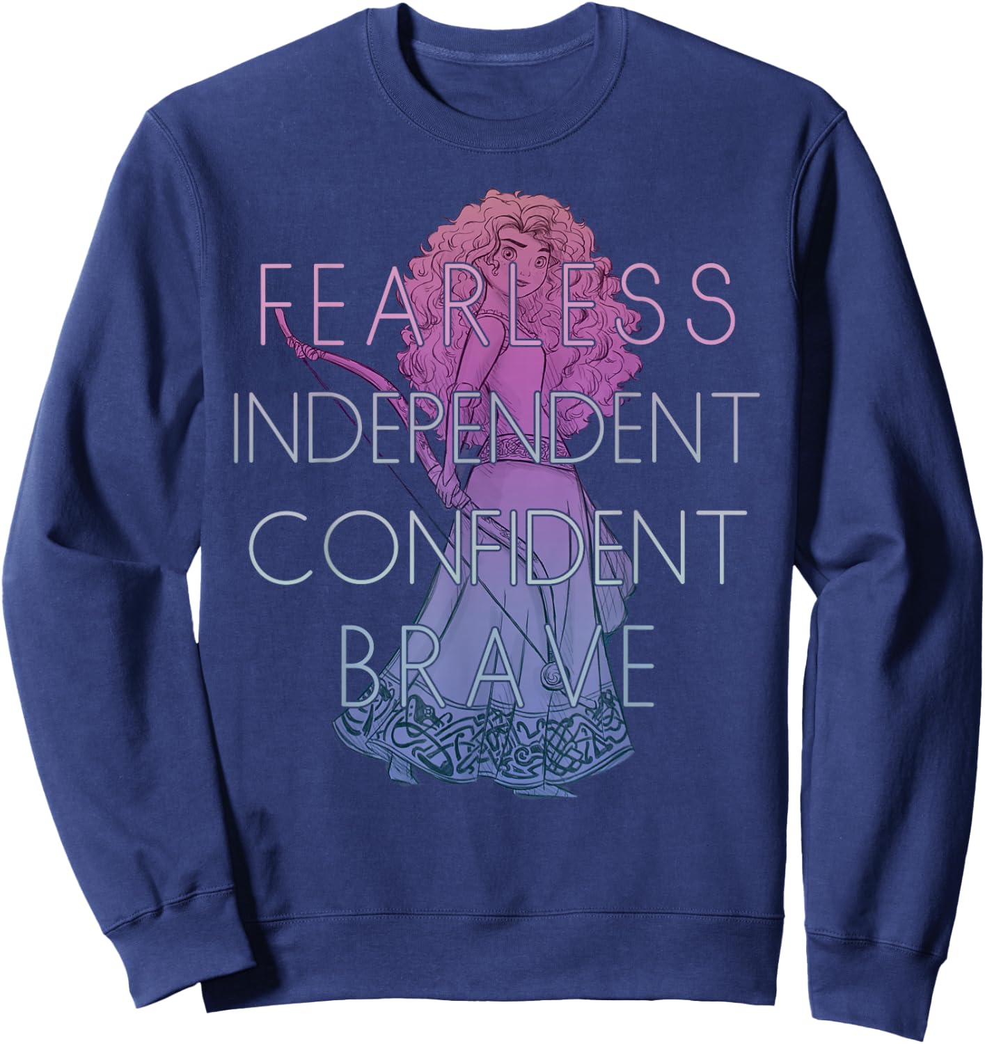 Disney Brave Merida Fearless Independant Confident Sweatshirt - Sweatshirt | Navy