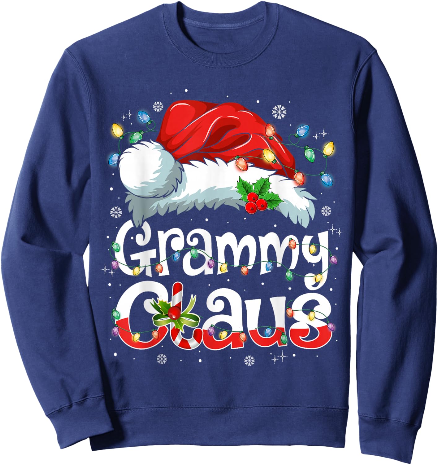Grammy Claus Xmas Santa Matching Family Christmas Pajamas Sweatshirt - Sweatshirt | Navy