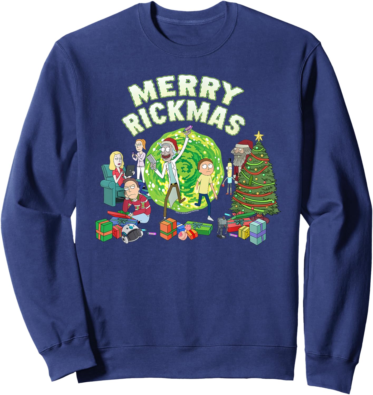 Rick and Morty Merry Rickmas! Sweatshirt - Sweatshirt | Navy