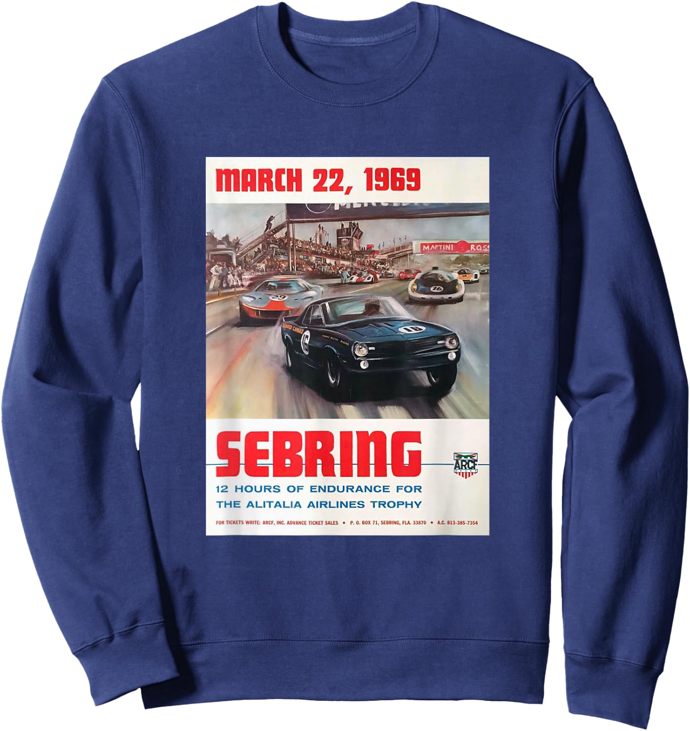 Vintage 1969 Sebring 12 Hours Endurance Race Sweatshirt - Sweatshirt | Navy