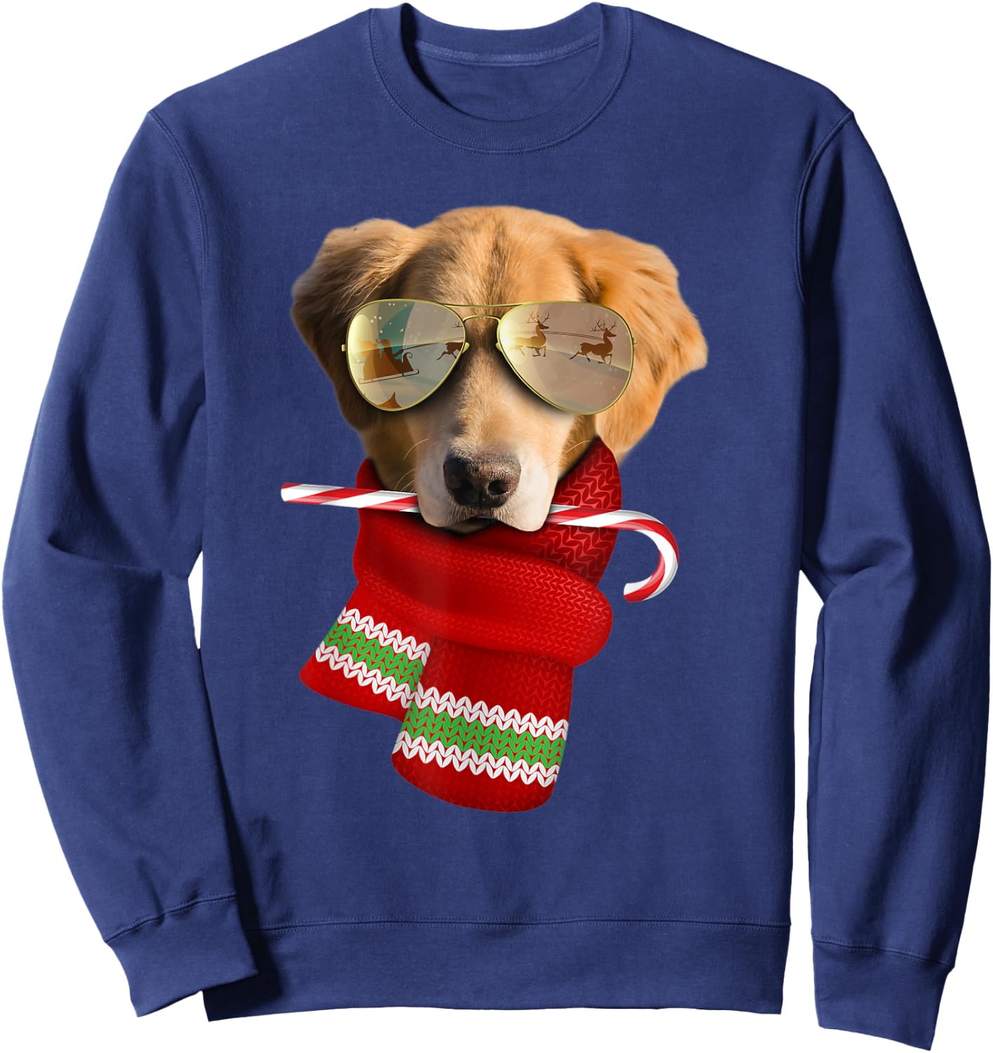 Golden Retriever shirt Christmas Gift Dog Lovers Sunglasses Women Kids Sweatshirt - Sweatshirt | Navy