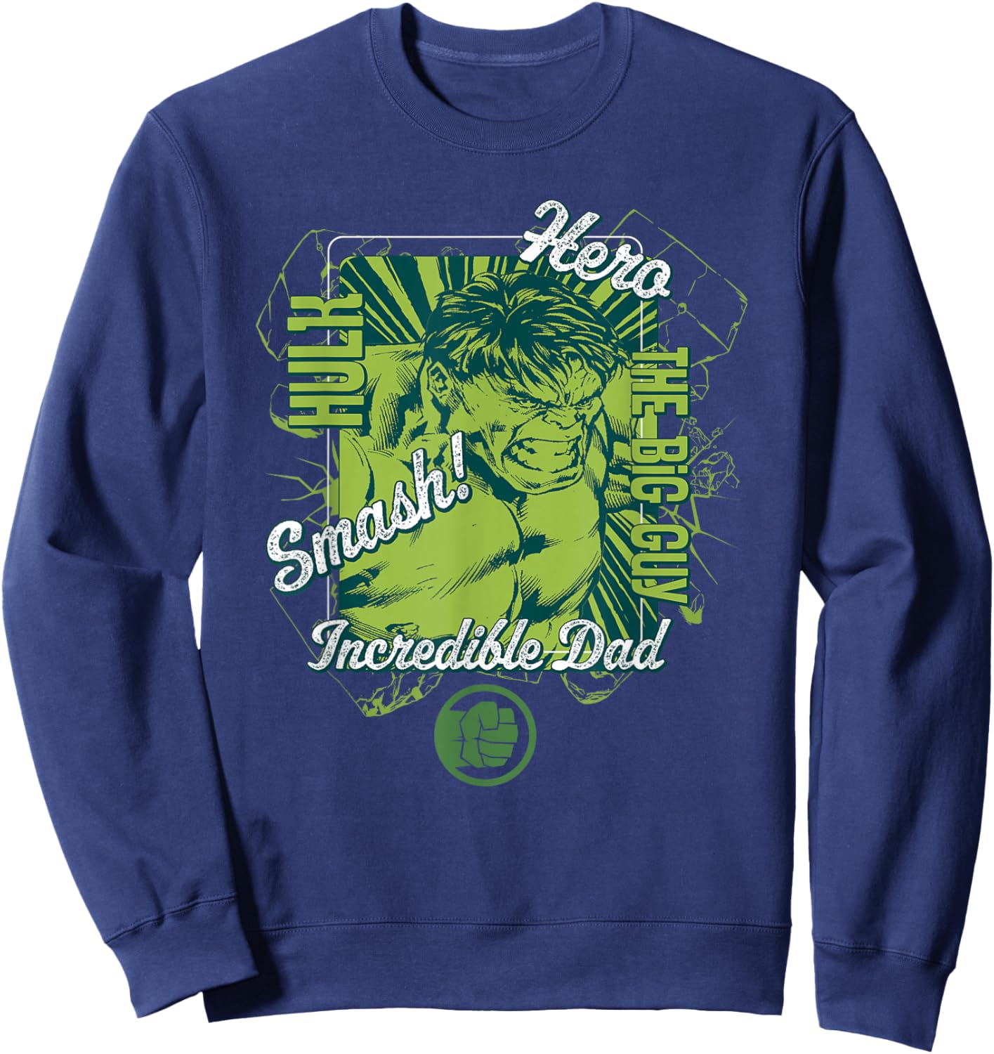 Marvel Hulk Incredible Dad Super Hero Sweatshirt - Sweatshirt | Navy
