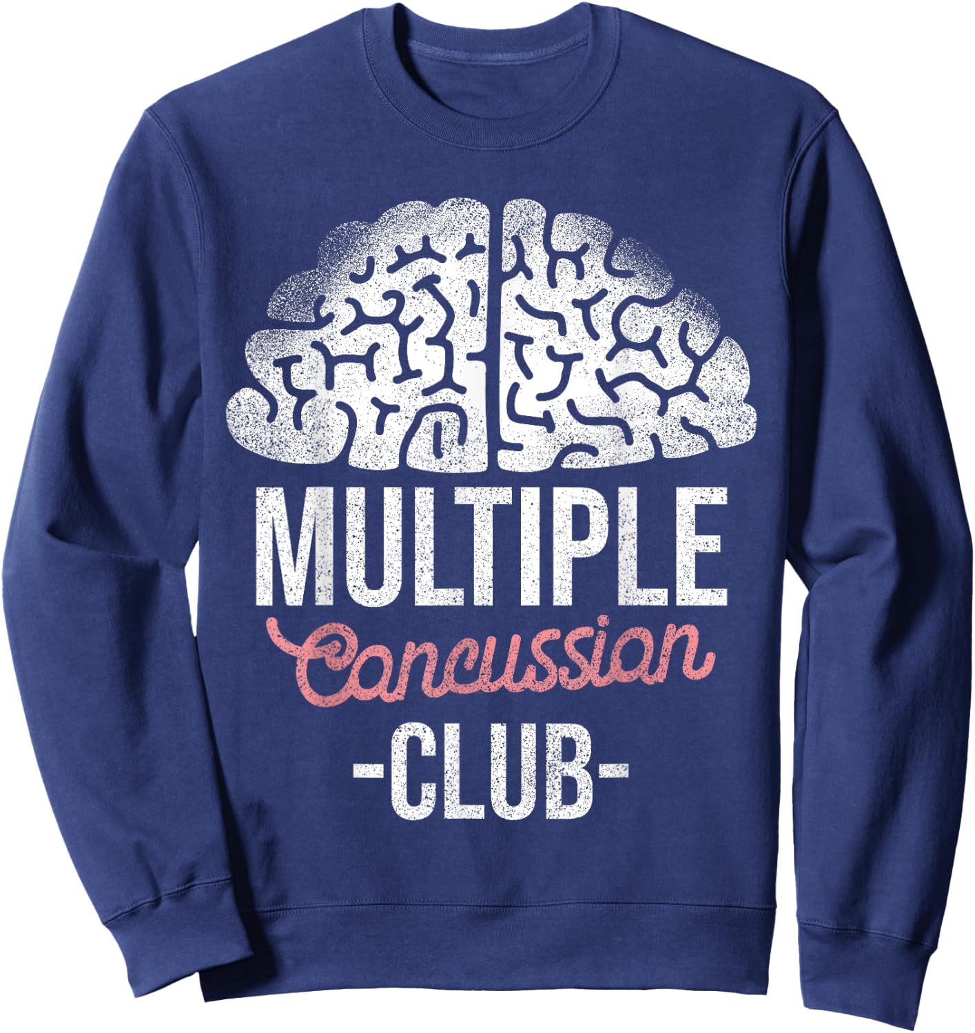 Concussion Multiple Club Brain Injury Sweatshirt - Sweatshirt | Navy