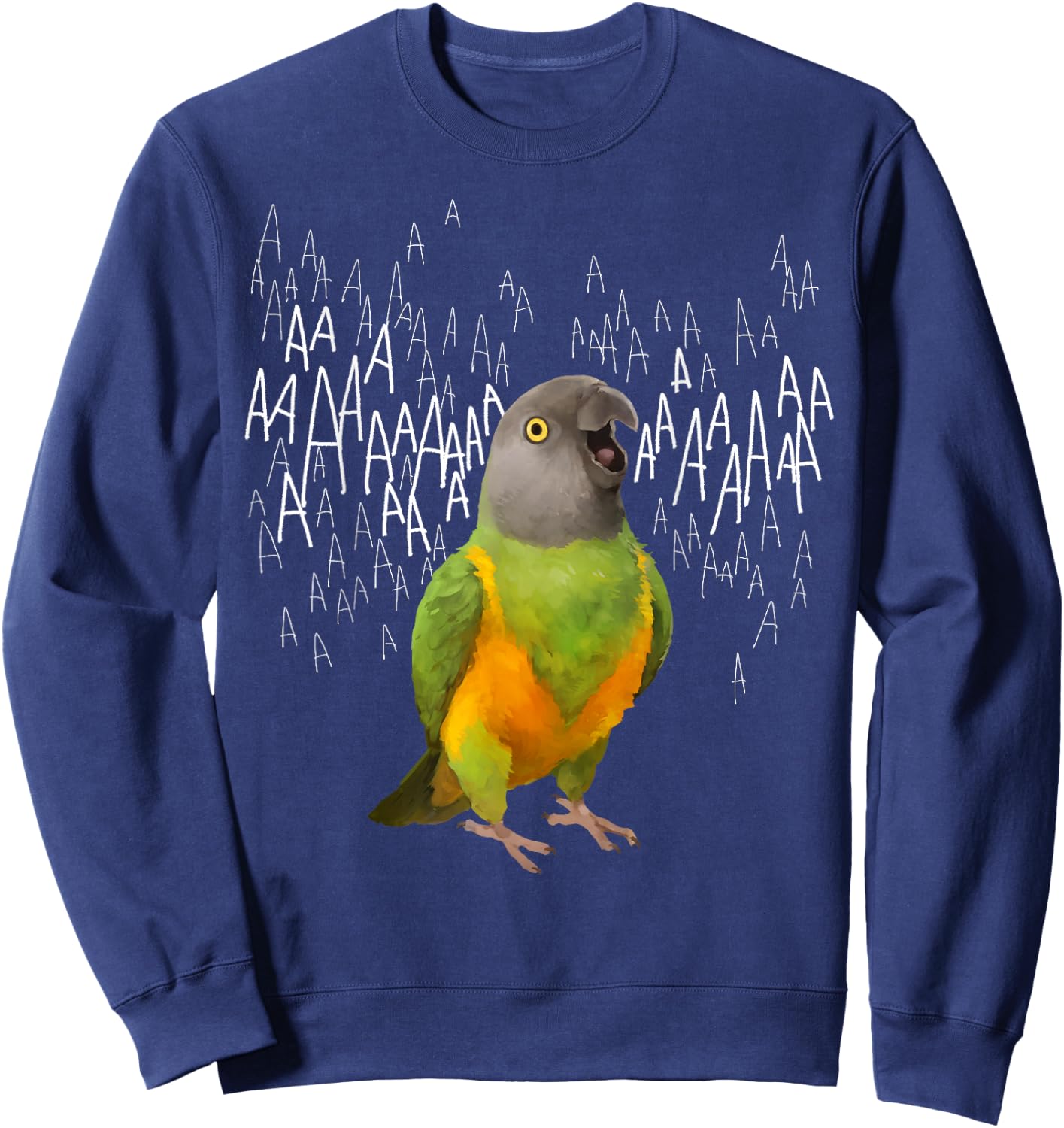Screaming Senegal Parrot Sweatshirt - Sweatshirt | Navy