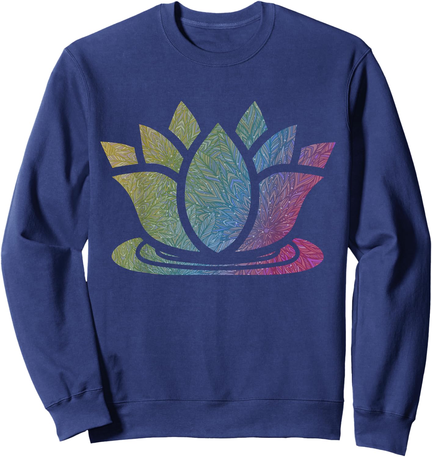 Lotus Flower Yoga Meditation Namaste Cute Gift Sweatshirt - Sweatshirt | Navy